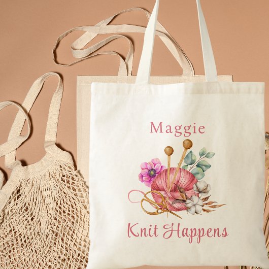 Aquarell-Blumen-Strick-Strickwaren-Stricken Tragetasche