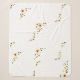Aquarell Blumen Süß Minimalistisch Sherpadecke