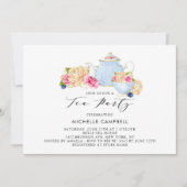 Aquarell-Blumen-Teeparty-Einladung Einladung (Vorderseite)