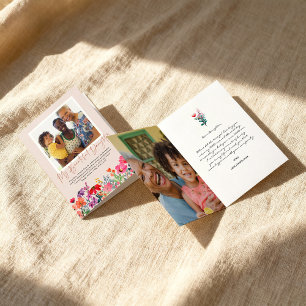 Aquarell-Blumen   Tochter-Muttertags-Foto Karte