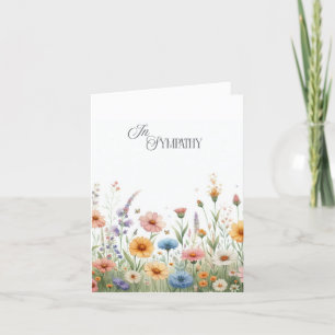 Aquarell-Blumen-Trauerkarte Dankeskarte