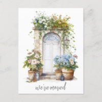 Aquarell-Blumen-Tür Wir Zogen Neues Zuhause Umzug