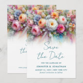 Aquarell-Blumen-Typografie-Script-Save-The-Date Save The Date (Vorne/Hinten)