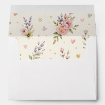 Aquarell-Blumen-Umschlag mit Linie