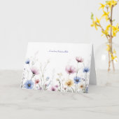 Aquarell-Blumen-Unterrand Wildblumen Karte (Gelbe Blume)