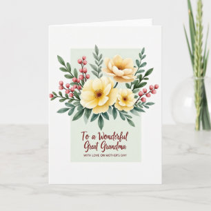Aquarell-Blumen-Ururgroßmutter-Karte Karte
