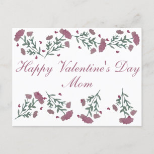 Aquarell-Blumen-Valentinstag-Herz-Blume-Mama Postkarte