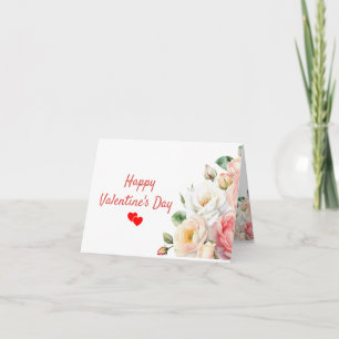 Aquarell-Blumen-Valentinstag-Karte mit Falz Karte