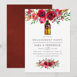 Aquarell-Blumen-Verlobungsparty-Einladung Einladung