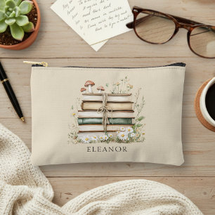 Aquarell Blumen Vintage Bücher Personalisiert Zubehörtasche