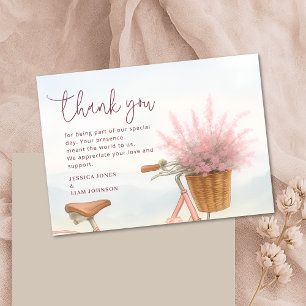 Aquarell Blumen Vintage Fahrrad Verlobungsfeier Dankeskarte