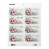 Aquarell-Blumen Vorlage Versandadresse (Vorne)