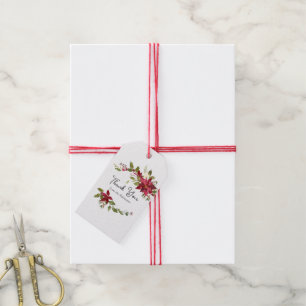 Aquarell-Blumen-Weihnachten Geschenkanhänger