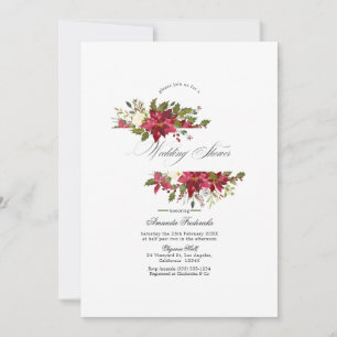 Aquarell-Blumen-Weihnachts-Hochzeitsdusche Einladung