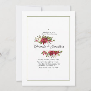 Aquarell-Blumen-Weihnachts-Probeessen Einladung