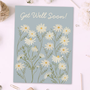 Aquarell-Blumen Weiße Margerite Blumenmarkt Postkarte