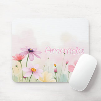 Aquarell-Blumen-Wiese Hübsch Floral Mousepad