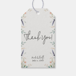 Aquarell Blumen Wildblumen Frühlings Hochzeit Brau Geschenkanhänger