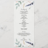 Aquarell-Blumen-Wildblumen-Hochzeitsprogramm Programm (Rückseite)
