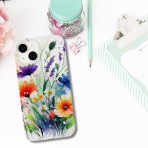 Aquarell-Blumen Wildblumen Weiblich Trendig