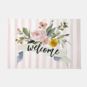 Aquarell-Blumen-Willkommen Fußmatte (Vorderseite)