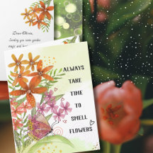 Aquarell-Blumen-Zauber-Motivationskarte zur Genesu