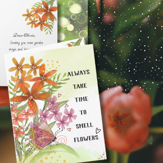 Aquarell-Blumen-Zauber-Motivationskarte zur Genesu Karte