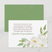 Aquarell-Blumenbegräbnis danken Ihnen Trauerfall Dankeskarte (Vorne/Hinten)