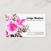 Aquarell-Blumenbesuchskarte Visitenkarte (Rückseite)