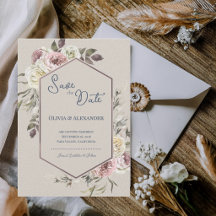 Aquarell Blumenbogen Hochzeit Save the Date