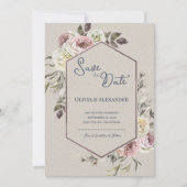 Aquarell Blumenbogen Hochzeit Save the Date Ankündigung (Vorderseite)