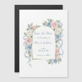Aquarell-Blumenbogen Save-the-Date Magnetkarte (Vorne/Hinten)