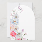 Aquarell-Blumenbogen Taufe Einladung (Rückseite)
