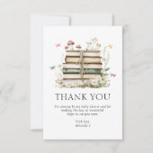 Aquarell Blumenbücher Kinderdusche Dankeskarte (Vorderseite)