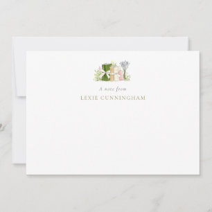 Aquarell-Blumenbücher & Schleifen Personalisiert Mitteilungskarte