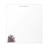 Aquarell-Blumenbücher und Schmetterling  Notizblock (Vorderseite)