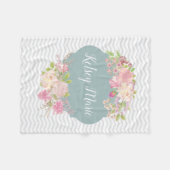 Aquarell-Blumendecke Fleecedecke (Vorderseite (Horizontal))