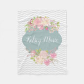 Aquarell-Blumendecke Fleecedecke (Vorderseite)