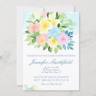 Aquarell-Blumendesign Einladung