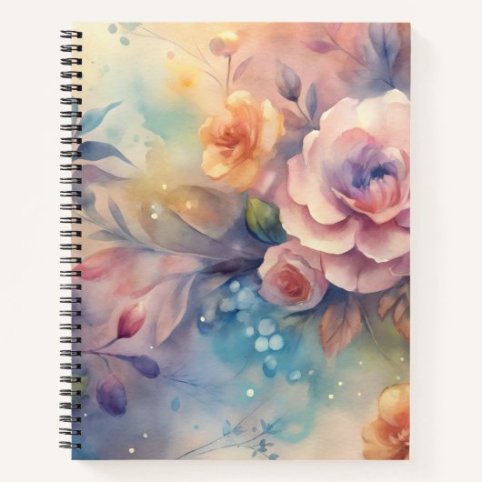 Aquarell-Blumendesign  Notizblock (Vorderseite)