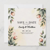Aquarell-Blumendesigner Save the Date (Vorderseite)