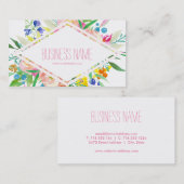 Aquarell-Blumendiamant Visitenkarte (Vorne/Hinten)