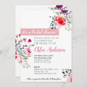 Aquarell Blumendusche Einladung (Vorne/Hinten)