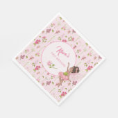 Aquarell-Blumenfee-Mädchen-Geburtstag Serviette (Ecke)