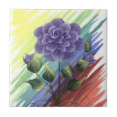 Aquarell-Blumenfliese 1 Fliese (Vorderseite)