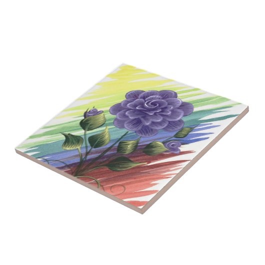 Aquarell-Blumenfliese 1 Fliese (Seite)