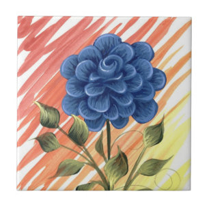 Aquarell-Blumenfliese 4 Fliese