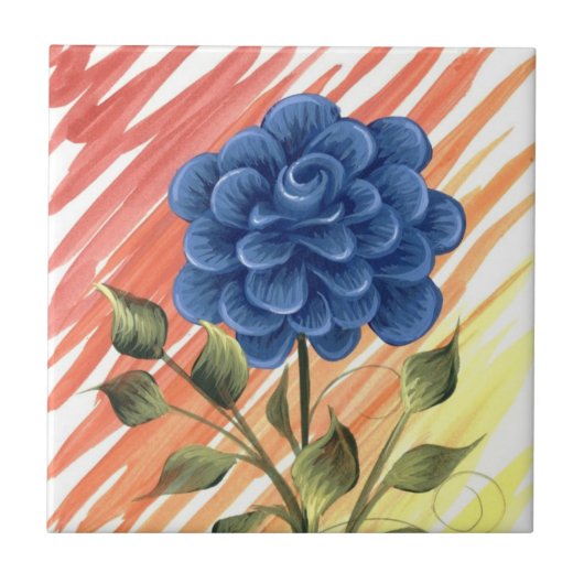 Aquarell-Blumenfliese 4 Fliese (Vorderseite)