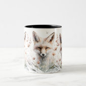 Aquarell-Blumenfuchs Zweifarbige Tasse (Mittel)