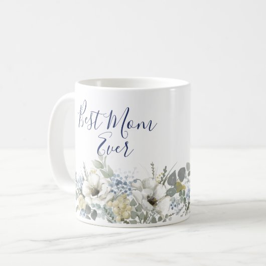 Aquarell Blumengarten Beste Mama jemals Tasse (Vorderseite Links)